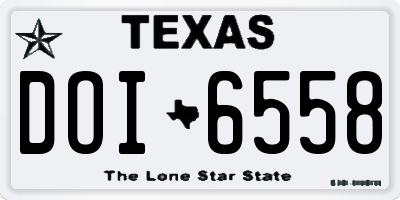 TX license plate DOI6558