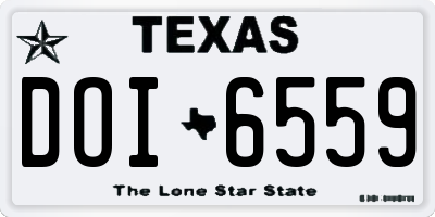 TX license plate DOI6559