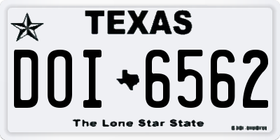 TX license plate DOI6562