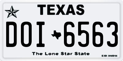 TX license plate DOI6563
