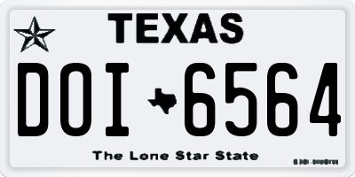 TX license plate DOI6564