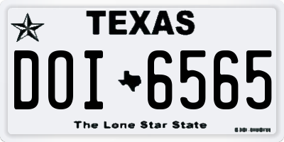 TX license plate DOI6565