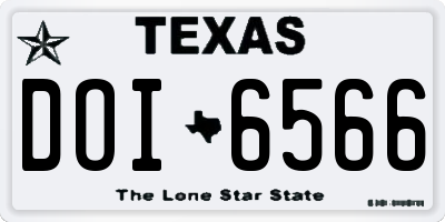 TX license plate DOI6566