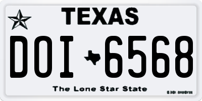 TX license plate DOI6568