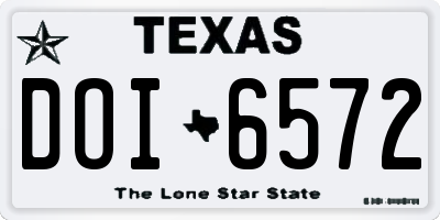 TX license plate DOI6572