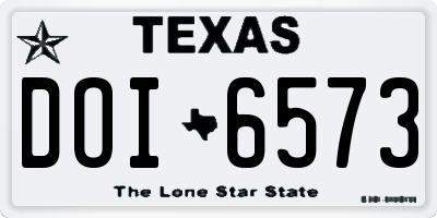 TX license plate DOI6573