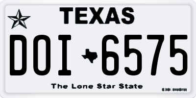 TX license plate DOI6575