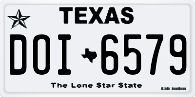 TX license plate DOI6579