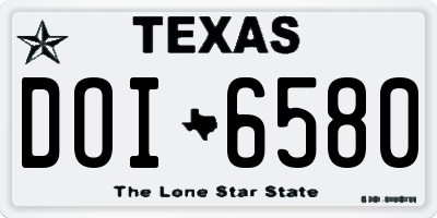 TX license plate DOI6580