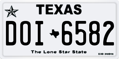 TX license plate DOI6582