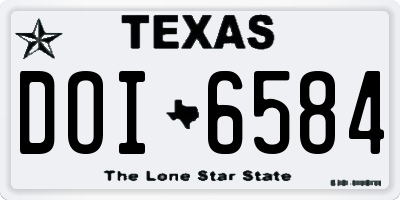 TX license plate DOI6584