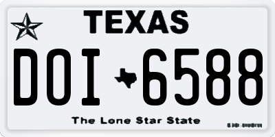 TX license plate DOI6588
