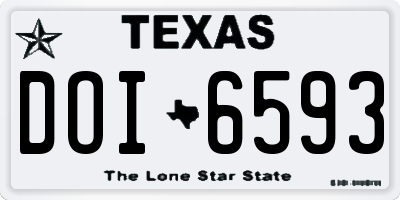 TX license plate DOI6593