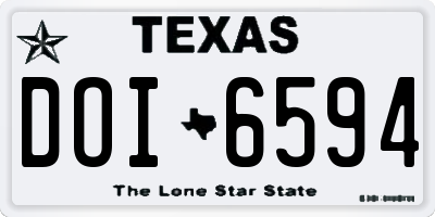 TX license plate DOI6594
