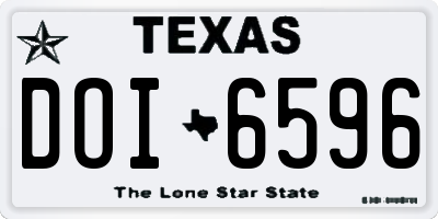TX license plate DOI6596