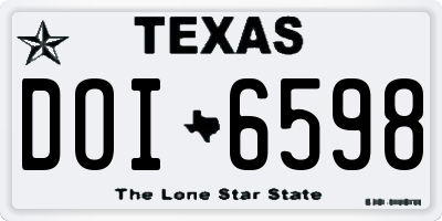 TX license plate DOI6598