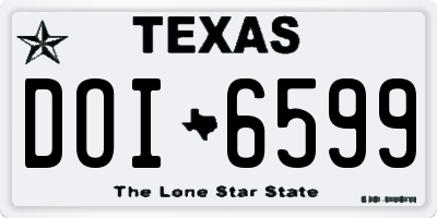 TX license plate DOI6599