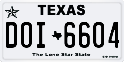 TX license plate DOI6604