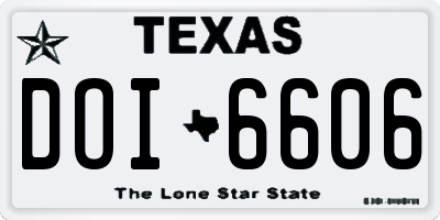 TX license plate DOI6606