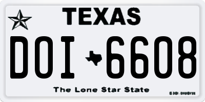 TX license plate DOI6608