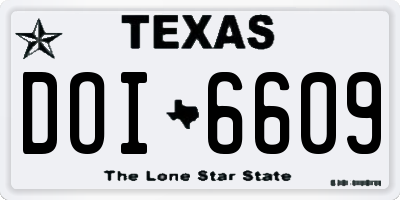 TX license plate DOI6609