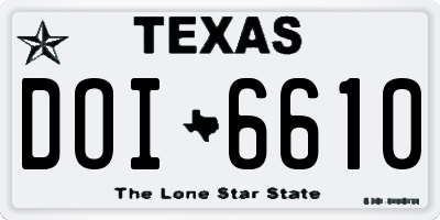 TX license plate DOI6610