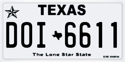TX license plate DOI6611