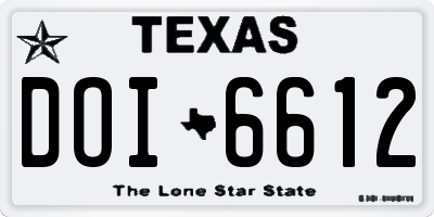 TX license plate DOI6612
