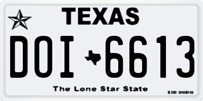 TX license plate DOI6613