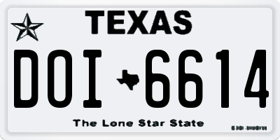TX license plate DOI6614