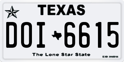 TX license plate DOI6615