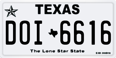 TX license plate DOI6616