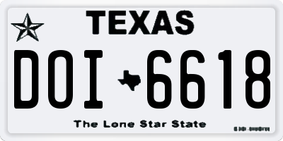 TX license plate DOI6618