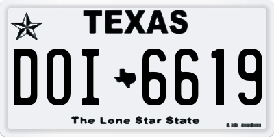 TX license plate DOI6619