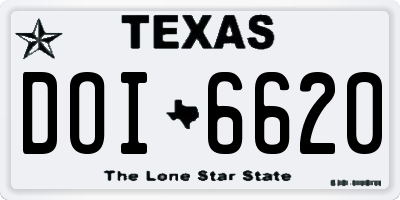 TX license plate DOI6620