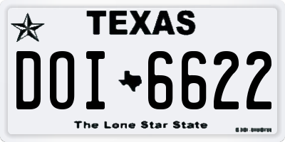 TX license plate DOI6622