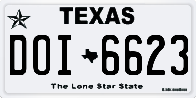 TX license plate DOI6623