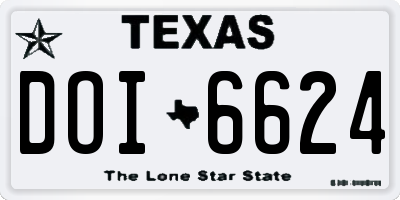 TX license plate DOI6624