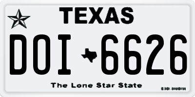 TX license plate DOI6626