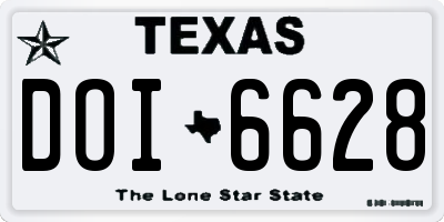 TX license plate DOI6628
