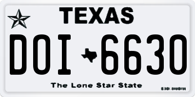 TX license plate DOI6630