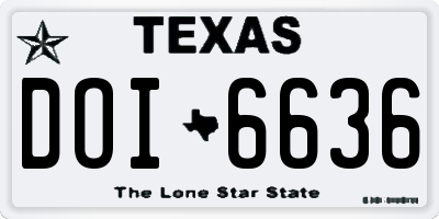 TX license plate DOI6636