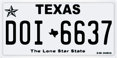 TX license plate DOI6637
