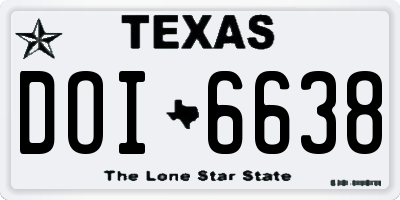 TX license plate DOI6638