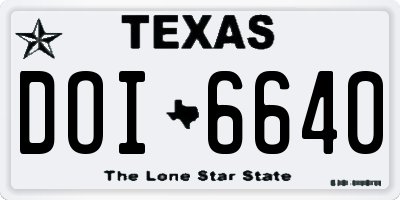 TX license plate DOI6640
