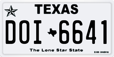 TX license plate DOI6641