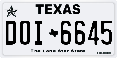 TX license plate DOI6645