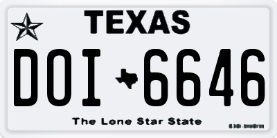 TX license plate DOI6646