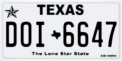 TX license plate DOI6647