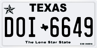 TX license plate DOI6649